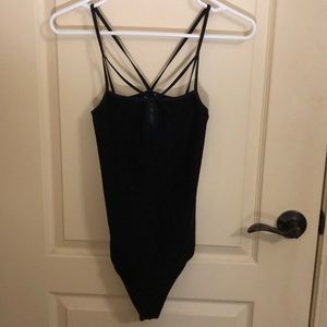 NWT Black Bebe Thong Bodysuit
